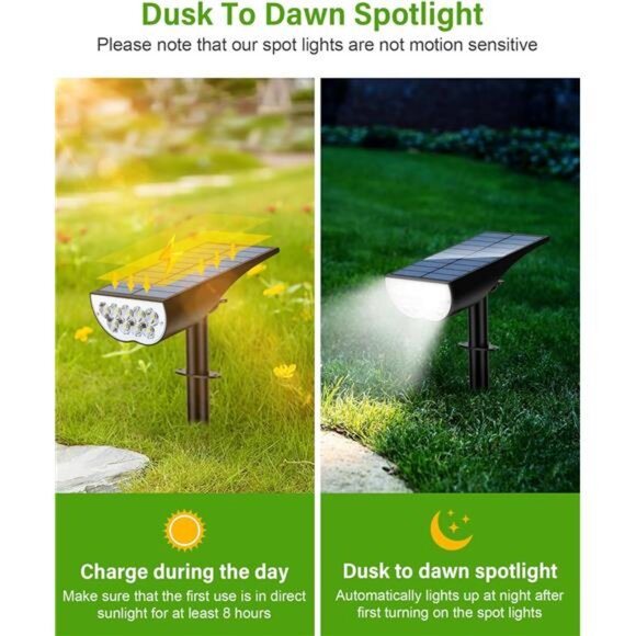 Solar Spot Lights Outdoor 4 Pack Waterproof Landscape Yard Garden Pathway Tree L - Picture 2 of 7